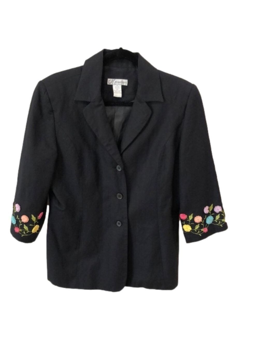 Dressbarn black linen blend blazer. Size M.